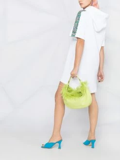 Moschino hooded logo patch dress