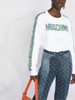 Moschino side-stripe logo sweatshirt