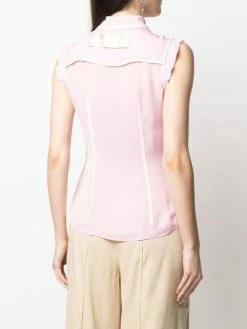 Moschino ruffled detailing sleeveless shirt