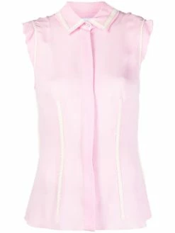 Moschino ruffled detailing sleeveless shirt