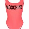 Moschino logo-print scoop-back one-piece