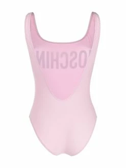 Moschino logo-print scoop-back swimsuit