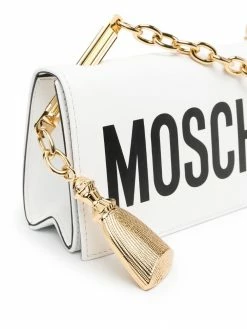 Deals ๐ Moschino Logo print mini shoulder bag ๐งจ 10 Moschino logo-print mini shoulder bag