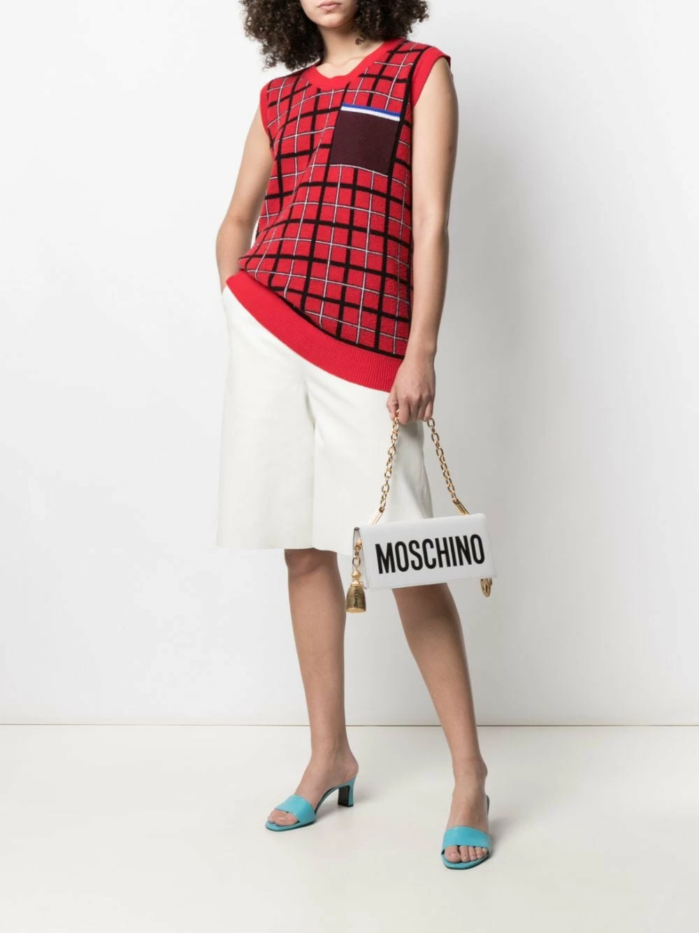Deals ๐ Moschino Logo print mini shoulder bag ๐งจ 4 Moschino logo-print mini shoulder bag