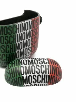 Moschino all-over logo print AirPods case