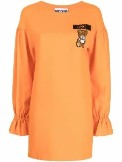 Moschino Teddy bishop-sleeve dress