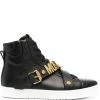 Best Sale โ๏ธ Moschino Logo plaque high top ๐ sneakers ๐ฅฐ 2 Moschino logo-plaque high-top sneakers