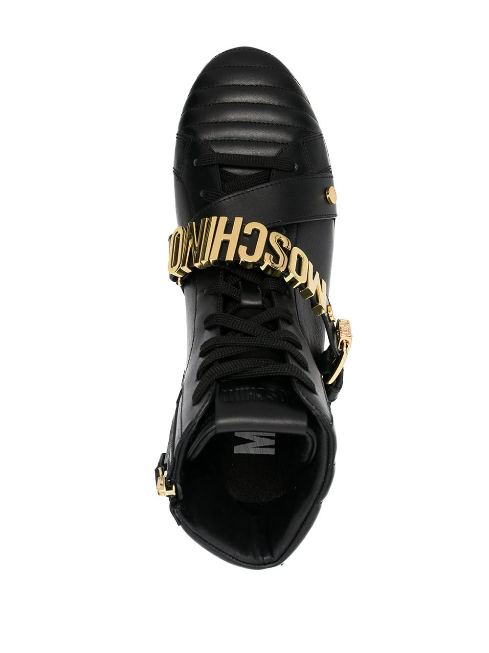 Best Sale โ๏ธ Moschino Logo plaque high top ๐ sneakers ๐ฅฐ 6 Moschino logo-plaque high-top sneakers