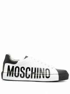Moschino logo-print two-tone sneakers
