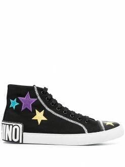 Moschino star patch hi-top sneakers