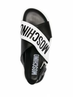 Moschino cross-over logo sandals