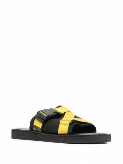 Moschino logo-tape buckle slides