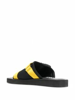Moschino logo-tape buckle slides