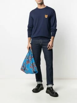 Moschino question mark embroidered jeans