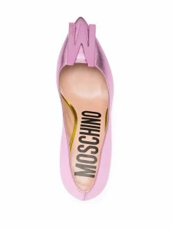 Moschino metallic logo-plaque pumps