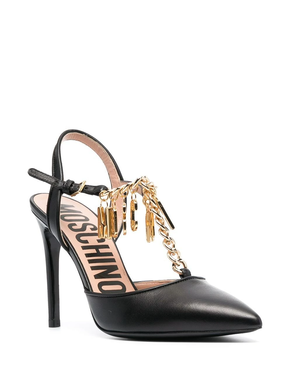 Best Sale ๐ Moschino Logo embellished T bar pumps โจ 4 Moschino logo-embellished T-bar pumps