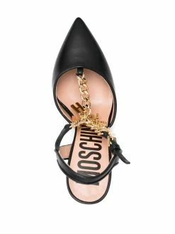 Best Sale ๐ Moschino Logo embellished T bar pumps โจ 9 Moschino logo-embellished T-bar pumps