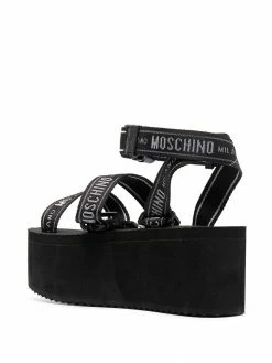 Moschino logo-strap flatform sandals