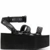 Moschino logo-strap flatform sandals