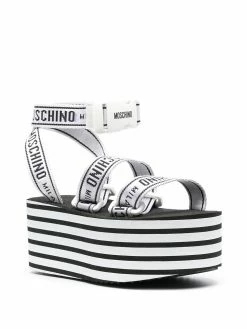 Moschino horizontal-stripe flatform sandals