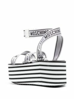 Moschino horizontal-stripe flatform sandals