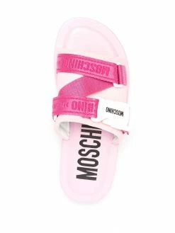 Moschino logo-strap slides