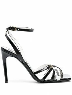 Moschino logo-strap stiletto sandals