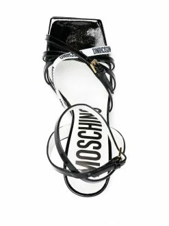 Moschino logo-strap stiletto sandals