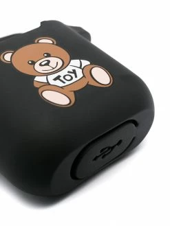 Moschino Teddy motif logo-print AirPods case