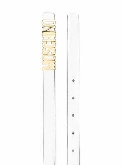 Moschino lettering logo buckle belt