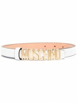 Moschino lettering logo buckle belt