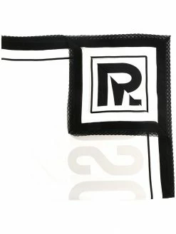 Moschino embroidered-edge logo scarf
