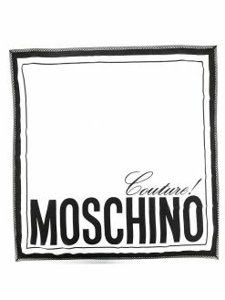 Flash Sale ๐ฅฐ Moschino Embroidered edge logo scarf ๐ฅฐ 8 Moschino embroidered-edge logo scarf