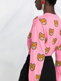 Moschino teddy-pattern intarsia-knit jumper