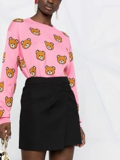 Moschino teddy-pattern intarsia-knit jumper