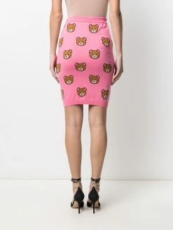Moschino teddy print knitted skirt