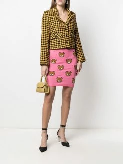 Moschino teddy print knitted skirt