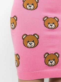 Moschino teddy print knitted skirt