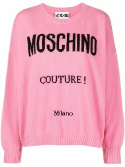 Moschino logo intarsia-knit jumper