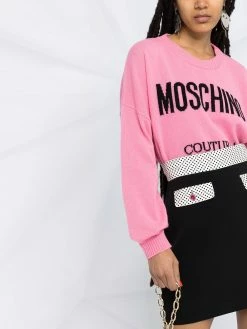 Moschino logo intarsia-knit jumper