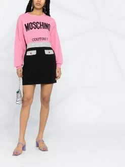 Moschino logo intarsia-knit jumper