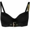 Moschino buckle-embellished bustier bikini top