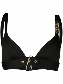 Moschino buckle-detail logo-lettered bikini top