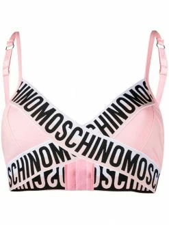 Moschino lettered logo trim triangle-style bra