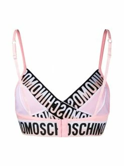 Moschino lettered logo trim triangle-style bra