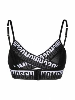 Moschino logo tape-detail bra