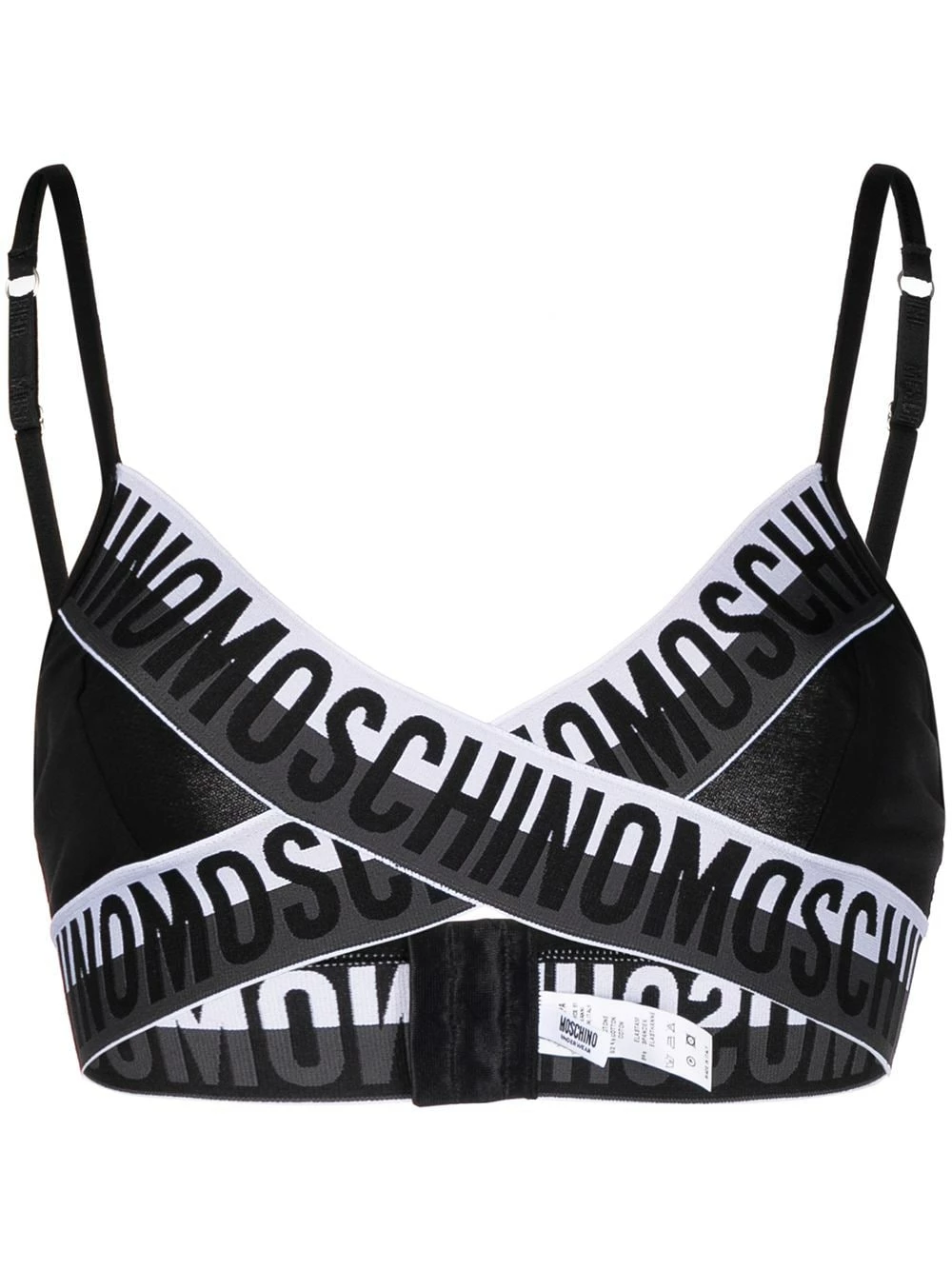 Top 10 ๐ Moschino Logo tape detail bra ๐ 3 Moschino logo tape-detail bra