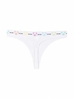 Moschino logo-waistband cotton thong