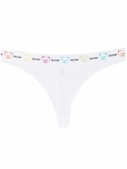 Moschino logo-waistband cotton thong