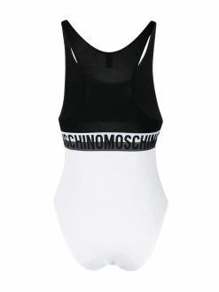 Moschino logo-tape two-tone bodysuit